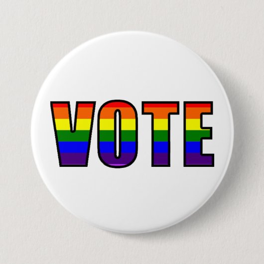 Rainbow LGBT Vote Button (Voorkant)