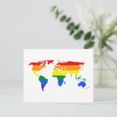 Rainbow LGBT-Wereldkaart Briefkaart (Staand voorkant)