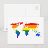 Rainbow LGBT-Wereldkaart Briefkaart (Voorkant / Achterkant)