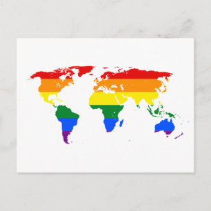 Rainbow LGBT-Wereldkaart Briefkaart