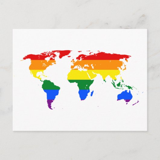 Rainbow LGBT-Wereldkaart Briefkaart (Voorkant)
