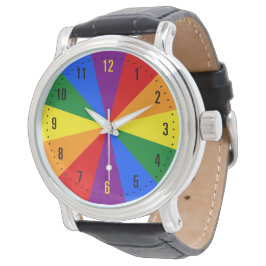 Rainbow LGBTQ American Pride Diversity Star Burst Horloge
