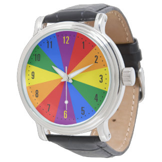 Rainbow LGBTQ American Pride Diversity Star Burst Horloge