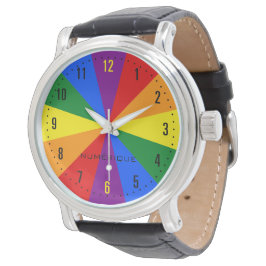 Rainbow LGBTQ American Pride Diversity Star Burst Horloge