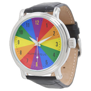 Rainbow LGBTQ American Pride Diversity Star Burst Horloge