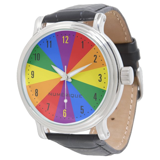 Rainbow LGBTQ American Pride Diversity Star Burst Horloge (Gekanteld)