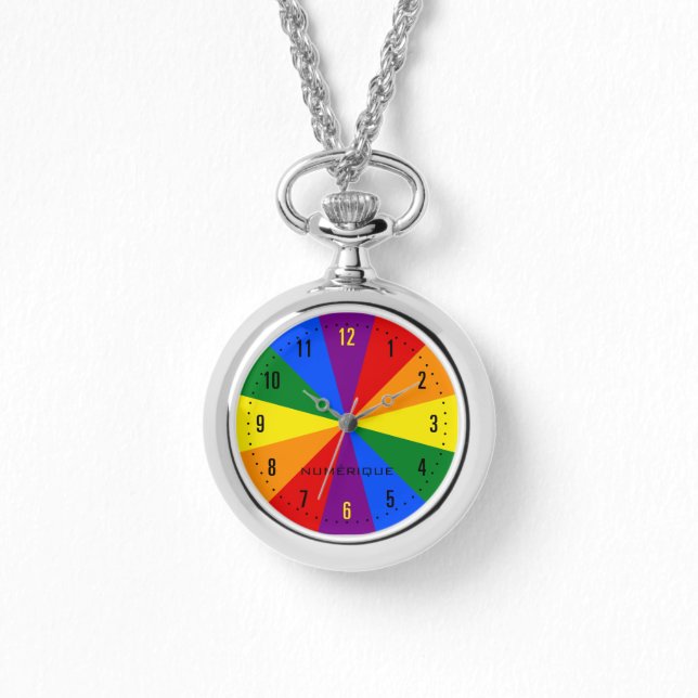 Rainbow LGBTQ American Pride Diversity Starburst Horloge (Voorkant)