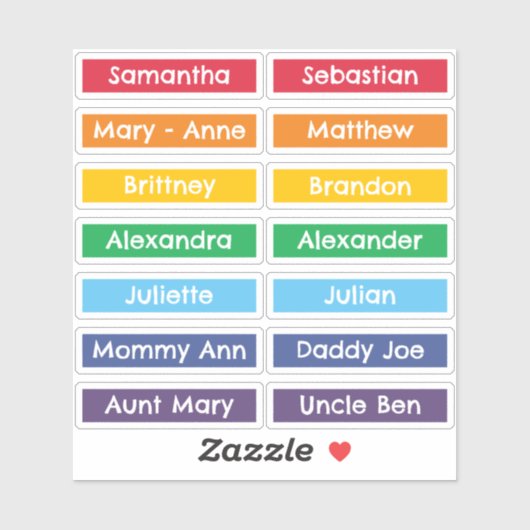 Rainbow LGBTQ Flag Custom Guest List Namen Sticker (Vel)