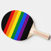 Rainbow LGBTQ+ Flag Ping Pong Paddle Bat (zwart) Tafeltennisbatje (Zijkant)