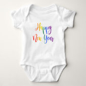 Rainbow LGBTQ Gay Pride Happy Nieuwjaar Romper (Voorkant)