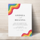 Rainbow LGBTQ Gay QR Code Pride All in One Weddens Kaart