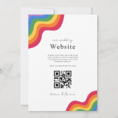 Rainbow LGBTQ Gay QR Code Pride All in One Weddens Kaart (Achterkant)