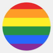 Rainbow LGBTQ+ Pride Circle Sticker (Voorkant)