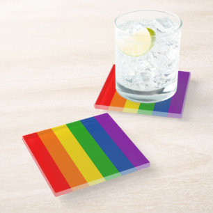 Rainbow LGBTQ+ Pride Flag, Gay Pride Colors Glazen Onderzetter