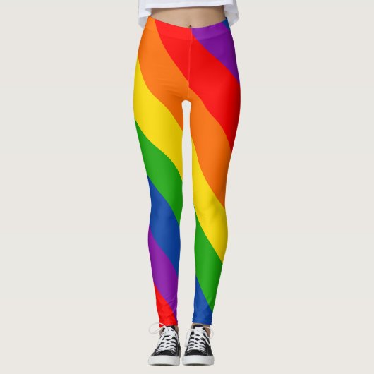 Rainbow LGBTQ+ Pride Flag, Gay Pride Colors Leggings (Voorkant)