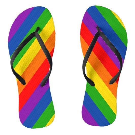 Rainbow LGBTQ+ Pride Flag, Gay Pride Colors Teenslippers (Voetbed)