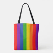 Rainbow LGBTQ+ Pride Flag, Gay Pride Colors Tote Bag (Achterkant)