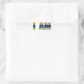 Rainbow LGBTQ Pride I AM Witte Achtergrond Ronde Sticker (Tas)