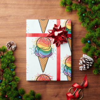 Rainbow LGBTQ+ Pride Ice Cream Cadeaupapier