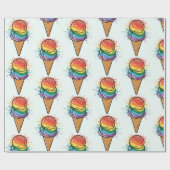Rainbow LGBTQ+ Pride Ice Cream Cadeaupapier (Vlak)