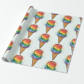 Rainbow LGBTQ+ Pride Ice Cream Cadeaupapier (Uitgerold)