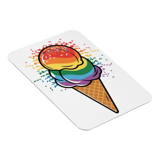Rainbow LGBTQ+ Pride Ice Cream Magneet (Rechterzijde)