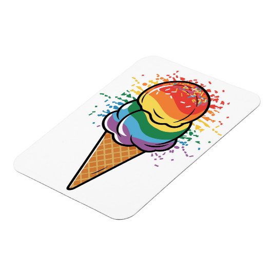 Rainbow LGBTQ+ Pride Ice Cream Magneet (Linkerzijde)
