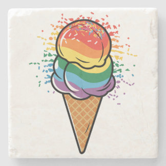 Rainbow LGBTQ+ Pride Ice Cream Stenen Onderzetter