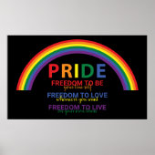 Rainbow LGBTQ Pride is Freedom Gay Rights Poster (Voorkant)