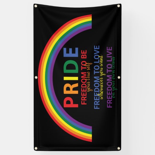 Rainbow LGBTQ Pride is Freedom Gay Rights Spandoek (Verticaal)