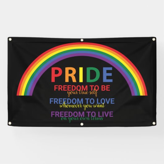 Rainbow LGBTQ Pride is Freedom Gay Rights Spandoek (Horizontaal)