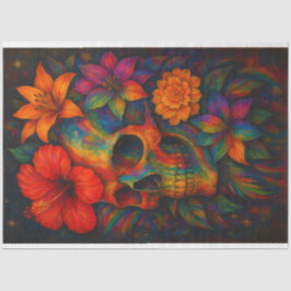 Rainbow LGBTQ Pride Skull Decoupage Papier