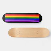 Rainbow LGBTQ+ Skateboard dek (zwart) (Horizontaal)