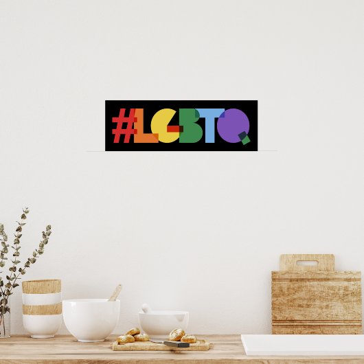 Rainbow #LGBTQ Text Poster (Keuken)