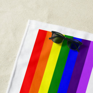 Rainbow LGBTQ+ vlag stijlvolle handdoek (wit)