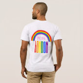 Rainbow LGBTQ voegt Jaar of Tekst Londen Pride toe T-shirt (Achterkant volledig)