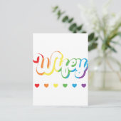 Rainbow LGBTQIA Lesbian Gay Support Briefkaart (Staand voorkant)