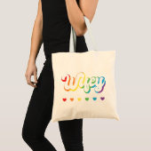 Rainbow LGBTQIA Lesbian Gay Support Tote Bag (Voorkant (product))