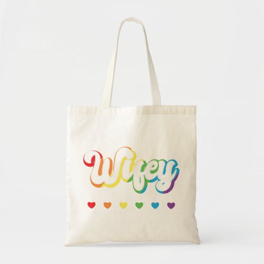 Rainbow LGBTQIA Lesbian Gay Support Tote Bag (Voorkant)
