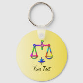 Rainbow Libra Zodiac Star Sign Sleutelhanger (Voorkant)