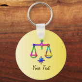Rainbow Libra Zodiac Star Sign Sleutelhanger (Voorkant)