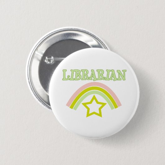 Rainbow Librarian Ronde Button 5,7 Cm (Voorkant /achterkant)