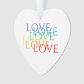 RAINBOW LIEFDE Acryl Hart Ornament (voorkant)