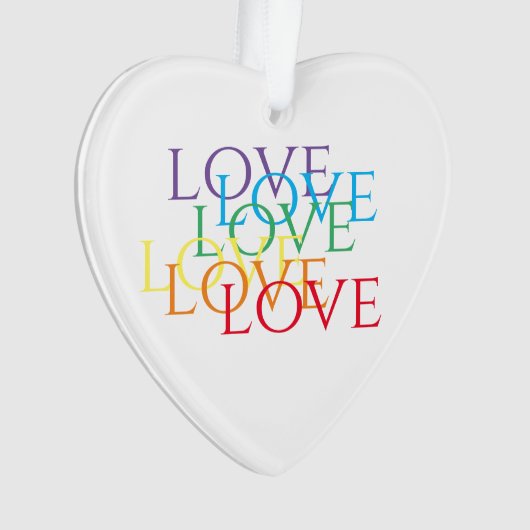 RAINBOW LIEFDE Acryl Hart Ornament (voorkant)