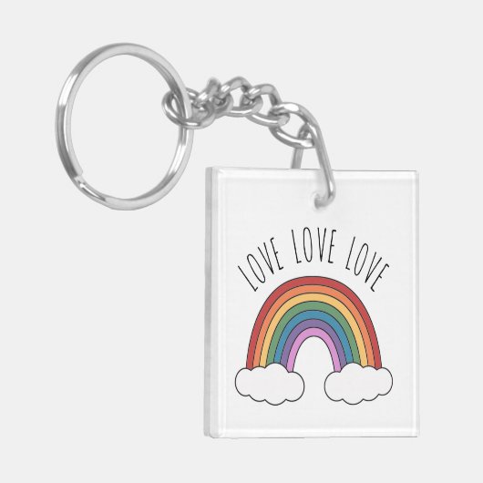 Rainbow Liefde Liefde Sleutelhanger (Voorkant Links)