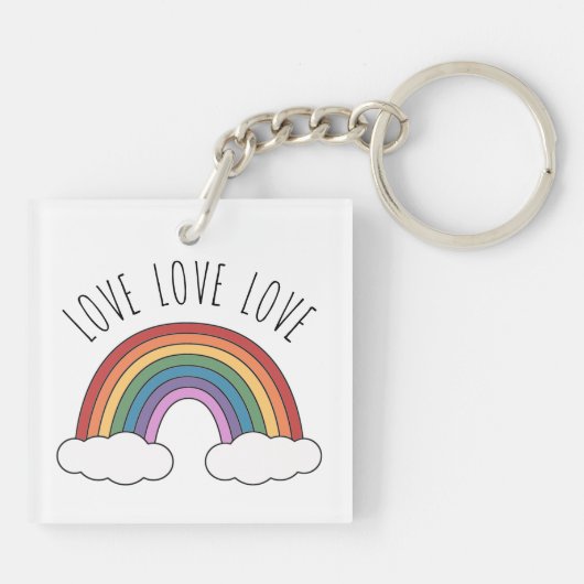 Rainbow Liefde Liefde Sleutelhanger (Achterkant)
