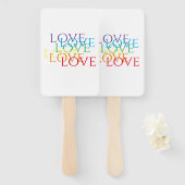 RAINBOW LIEFDE Rechthoek Hand Fan Handwaaier (Voorkant en achterkant)