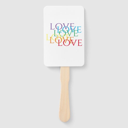 RAINBOW LIEFDE Rechthoek Hand Fan Handwaaier (Voorkant)
