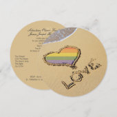Rainbow-liefdeshart van de homo's in het zand kaart (Voorkant / Achterkant)