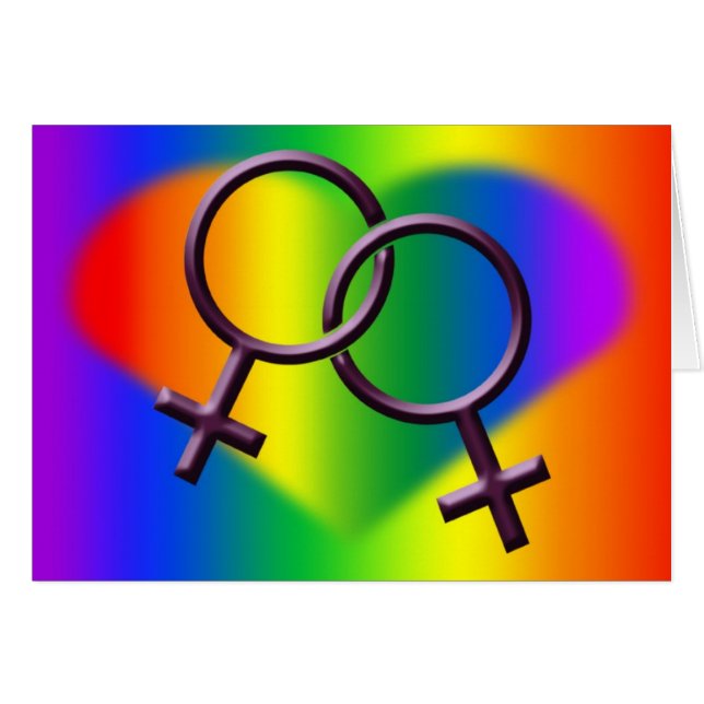 Rainbow-liefdeskaarten voor dames met een Gay Prid (Voorkant Horizontaal)
